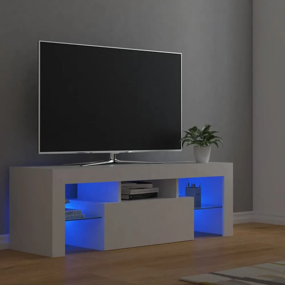 Tv-Meubels*vidaXL Tv-meubel met LED-verlichting 120x35x40 cm Wit