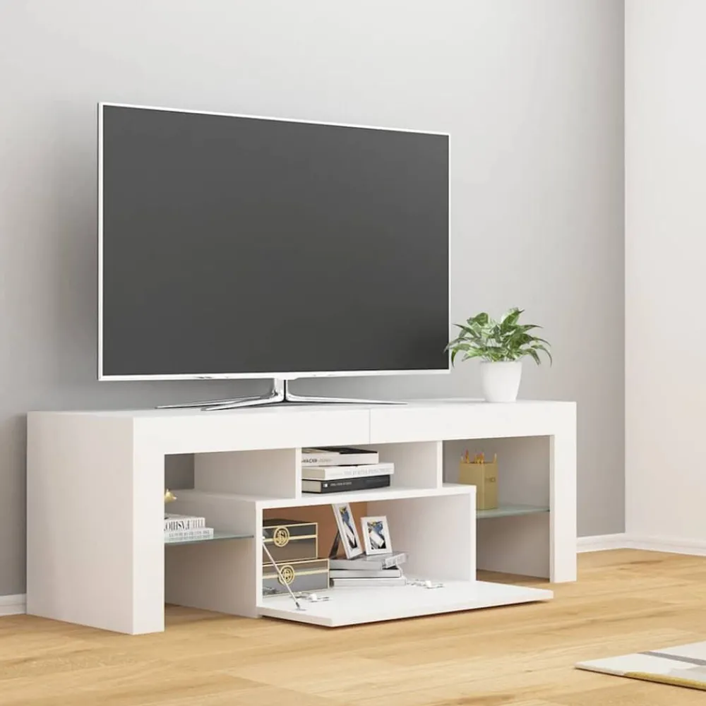Tv-Meubels*vidaXL Tv-meubel met LED-verlichting 120x35x40 cm Wit