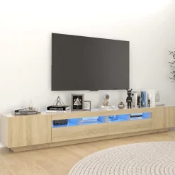 Tv-Meubels*vidaXL Tv-meubel met LED-verlichting 260x35x40 cm kleurig Sonoma eiken
