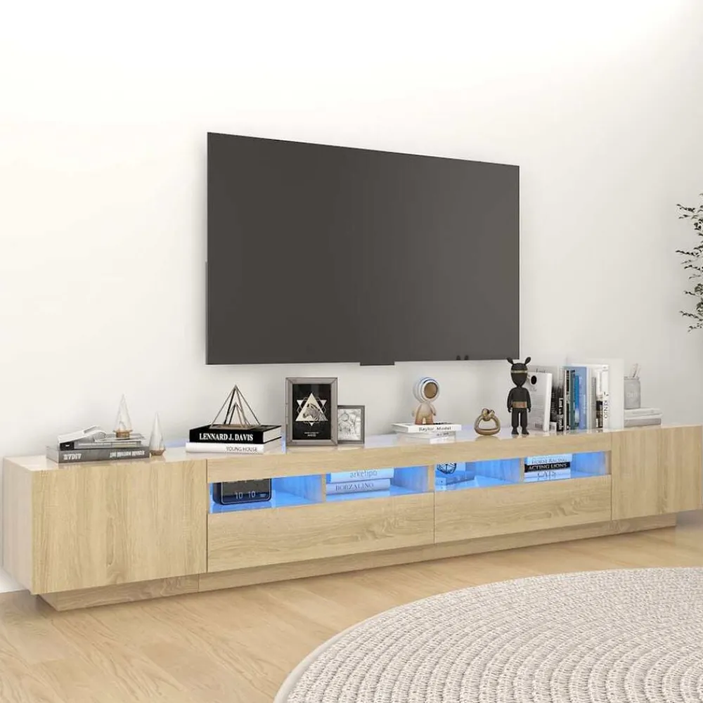 Tv-Meubels*vidaXL Tv-meubel met LED-verlichting 260x35x40 cm kleurig Sonoma eiken