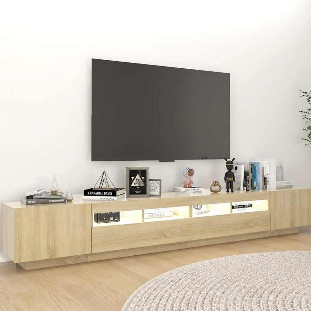 Tv-Meubels*vidaXL Tv-meubel met LED-verlichting 260x35x40 cm kleurig Sonoma eiken
