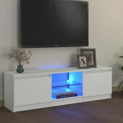 Tv-Meubels*vidaXL Tv-meubel met LED-verlichting 120x30x36 cm Wit