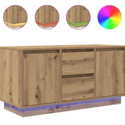 Tv-meubel met LED-verlichting 100x41x50 cm artisanaal eiken>vidaXL Clearance