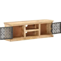 Tv-Meubels*vidaXL Tv-meubel met stalen deuren 120x30x40 cm massief mangohout
