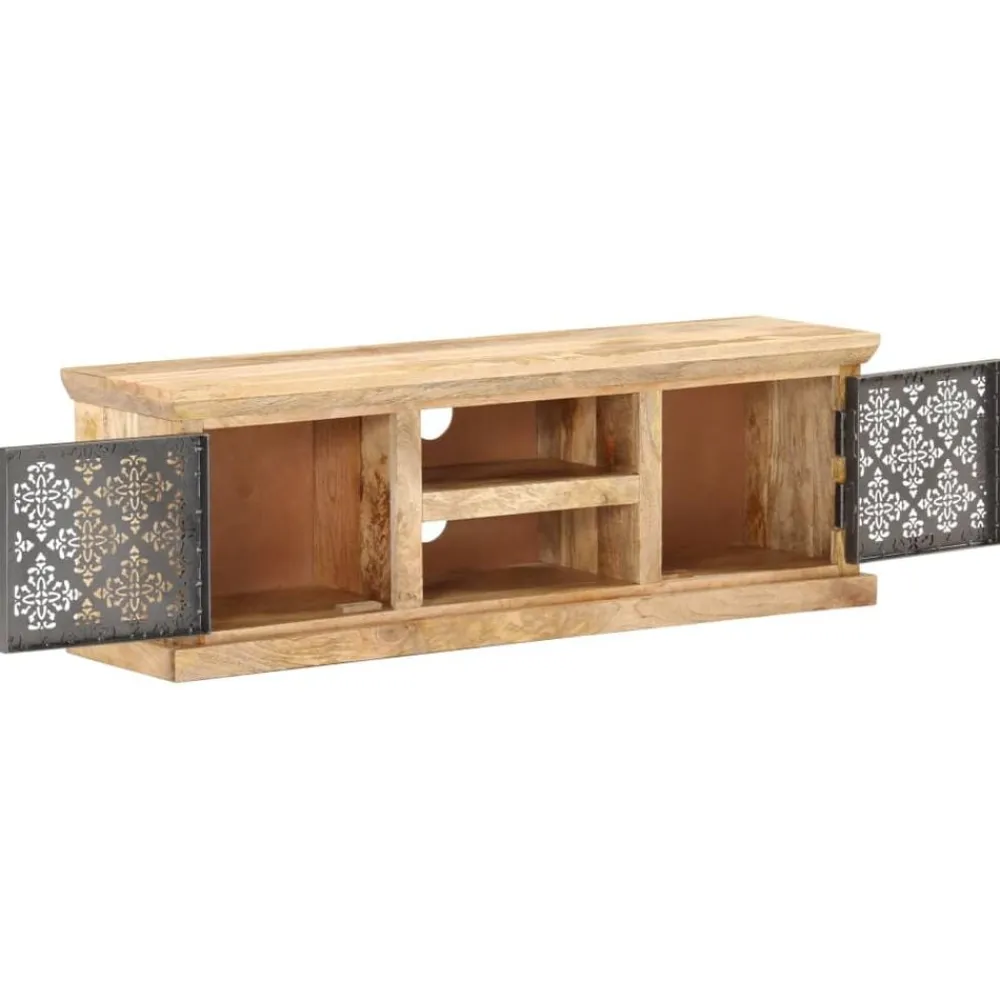 Tv-Meubels*vidaXL Tv-meubel met stalen deuren 120x30x40 cm massief mangohout