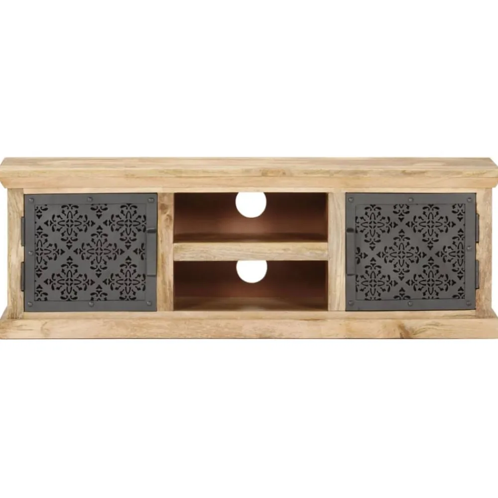 Tv-Meubels*vidaXL Tv-meubel met stalen deuren 120x30x40 cm massief mangohout