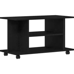 TV-meubel met wielen Zwarte eik 80x40x45 cm Engineered Wood>vidaXL Best