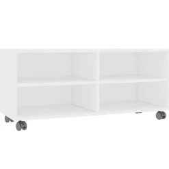 Tv-Meubels*vidaXL Tv-meubel met wieltjes 90x35x35 cm bewerkt hout Wit