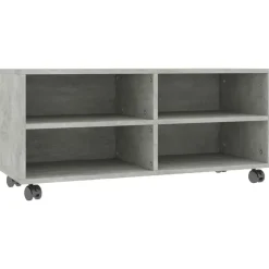 Tv-Meubels*vidaXL Tv-meubel met wieltjes 90x35x35 cm bewerkt hout Betongrijs