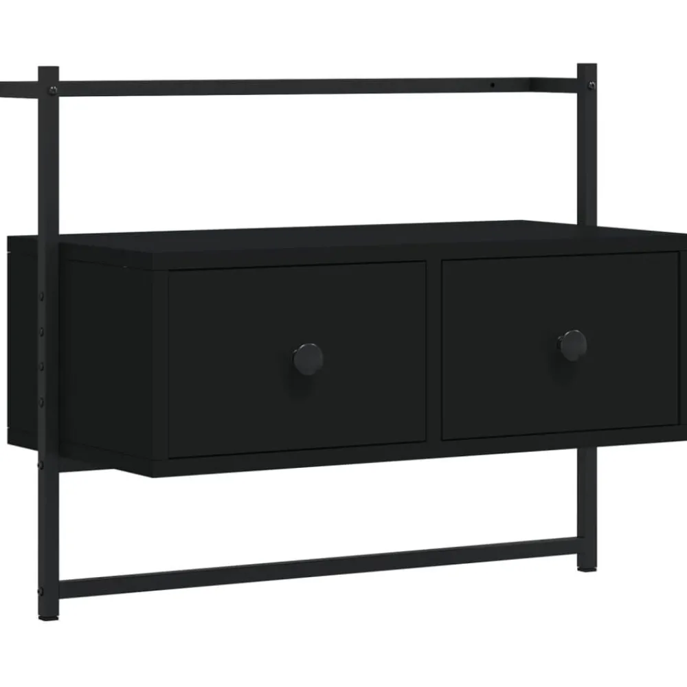 Tv-Meubels*vidaXL Tv-meubel wandgemonteerd 60,5x30x51 cm bewerkt hout Zwart