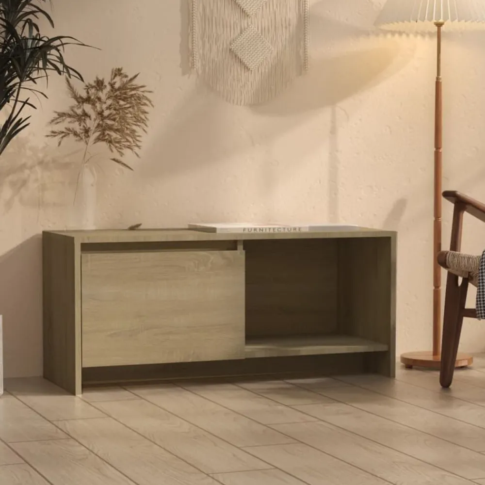 Tv-Meubels*vidaXL Tv-meubel 90x35x40 cm bewerkt hout kleurig Sonoma eiken