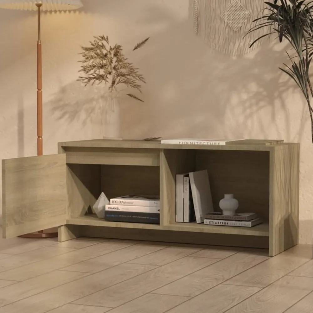 Tv-Meubels*vidaXL Tv-meubel 90x35x40 cm bewerkt hout kleurig Sonoma eiken