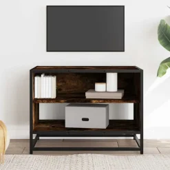 Tv-meubel 61x40x46 cm bewerkt hout metaal kleurig><noscript><img width=