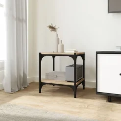 Tv-meubel 40x33x41 cm bewerkt hout en staal kleurig>vidaXL New