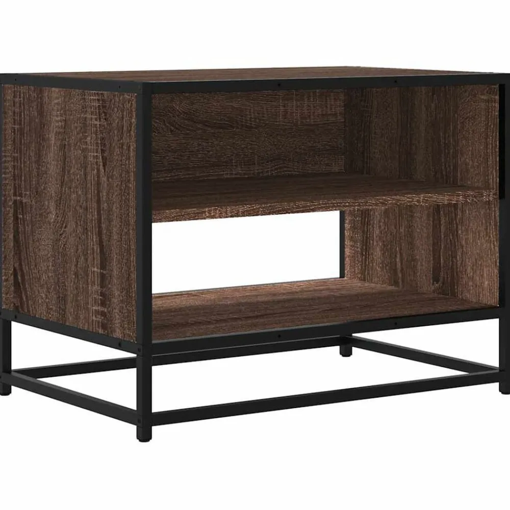 Tv-Meubels*vidaXL Tv-meubel 61x40x46 cm bewerkt hout metaal bruin eikenkleur