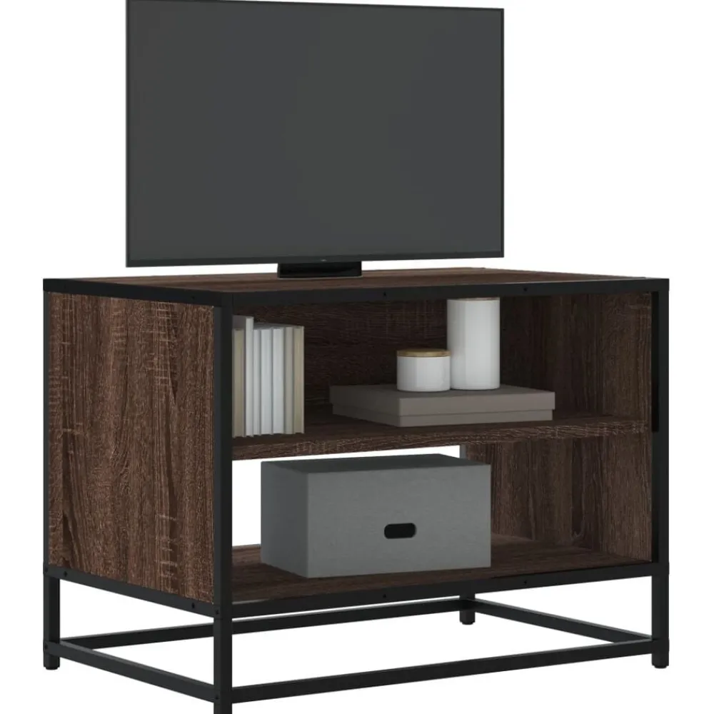 Tv-Meubels*vidaXL Tv-meubel 61x40x46 cm bewerkt hout metaal bruin eikenkleur