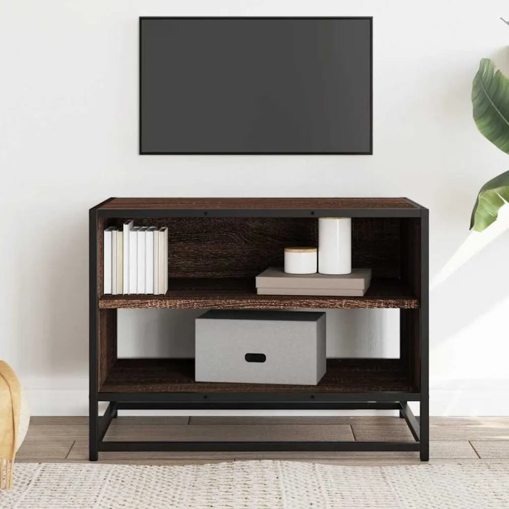 Tv-Meubels*vidaXL Tv-meubel 61x40x46 cm bewerkt hout metaal bruin eikenkleur