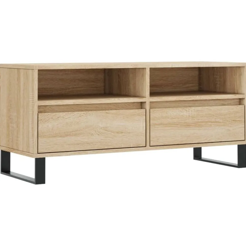 Tv-Meubels*vidaXL Tv-meubel 100x34,5x44,5 cm bewerkt hout kleurig Sonoma eiken