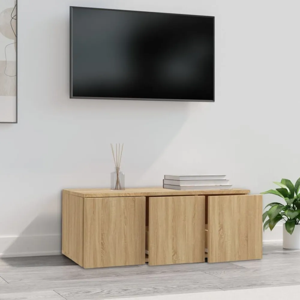 Tv-meubel 80x34x30 cm bewerkt hout kleurig>vidaXL Clearance