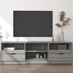 Tv-Meubels*vidaXL Tv-meubel 150x33,5x45 cm bewerkt hout eikenkleurig Grijs sonoma