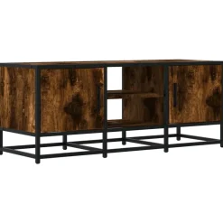 Tv-Meubels*vidaXL Tv-meubel 100x35x41 cm bewerkt hout metaal kleurig Gerookt eiken