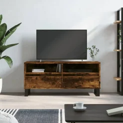Tv-Meubels*vidaXL Tv-meubel 100x34,5x44,5 cm bewerkt hout kleurig Gerookt eiken