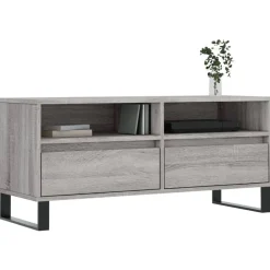 Tv-Meubels*vidaXL Tv-meubel 100x34,5x44,5 cm bewerkt hout eikenkleur Grijs sonoma
