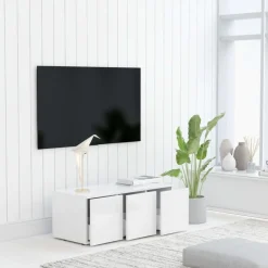 Tv-Meubels*vidaXL Tv-meubel 80x34x30 cm bewerkt hout Wit