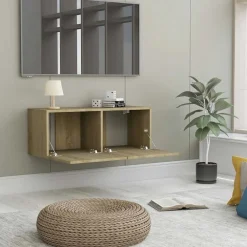Tv-meubel 80x30x30 cm bewerkt hout kleurig><noscript><img width=