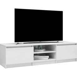 Tv-Meubels*vidaXL Tv-meubel 140x40x35,5 cm bewerkt hout Hoogglans wit