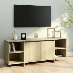Tv-meubel 130x35x50 cm bewerkt hout kleurig><noscript><img width=
