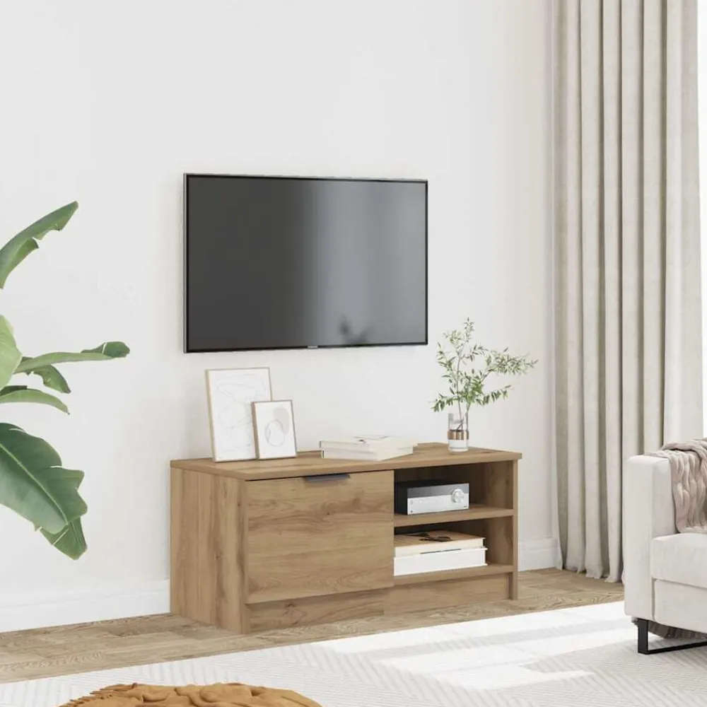Tv-meubel 80x35x36,5 cm bewerkt hout artisanaal eikenkleur>vidaXL