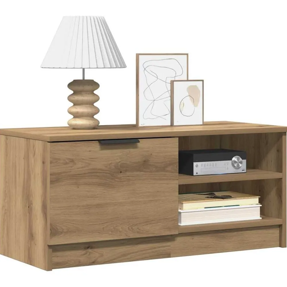 Tv-meubel 80x35x36,5 cm bewerkt hout artisanaal eikenkleur>vidaXL