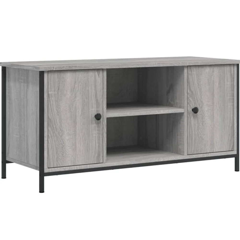 Tv-Meubels*vidaXL Tv-meubel 100x40x50 cm bewerkt hout eikenkleurig Grijs sonoma