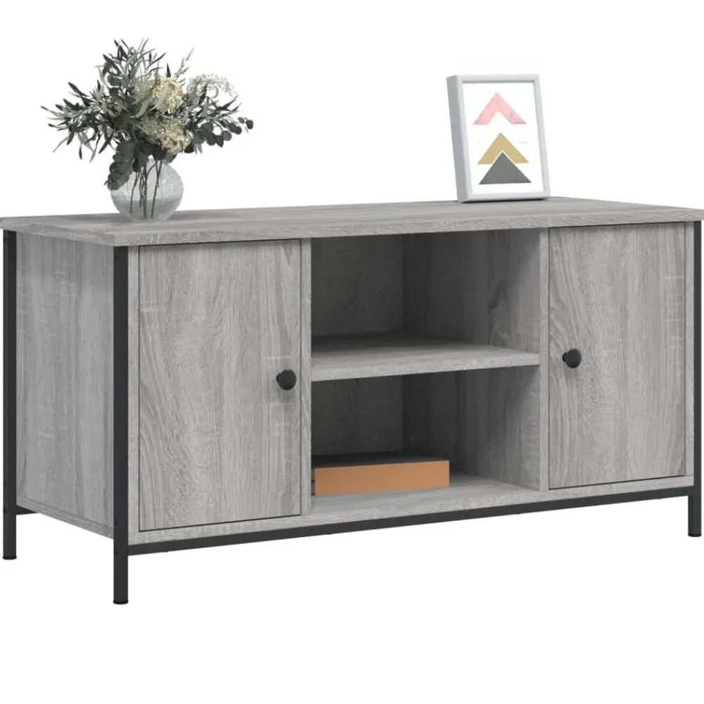 Tv-Meubels*vidaXL Tv-meubel 100x40x50 cm bewerkt hout eikenkleurig Grijs sonoma