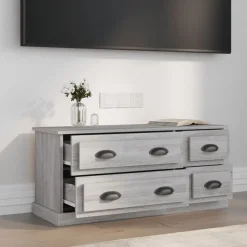 Tv-meubel 100x35,5x45 cm bewerkt hout eikenkleurig><noscript><img width=