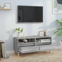 Tv-meubel 100x34,5x44,5 cm bewerkt hout eikenkleur><noscript><img width=