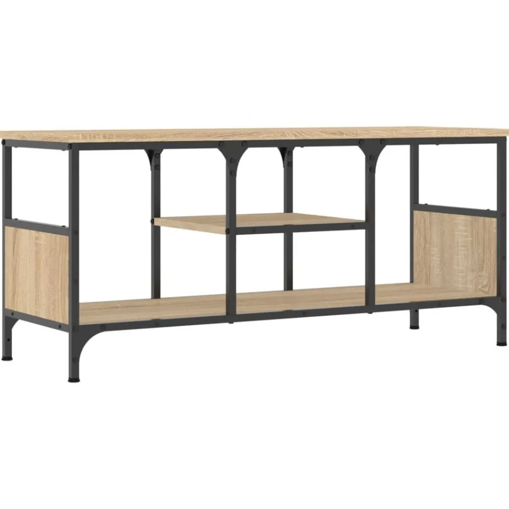 Tv-Meubels*vidaXL Tv-meubel 100x33x45 cm bewerkt hout en ijzer kleur Sonoma eiken