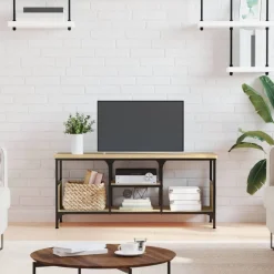 Tv-Meubels*vidaXL Tv-meubel 100x33x45 cm bewerkt hout en ijzer kleur Sonoma eiken