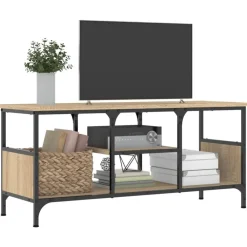 Tv-Meubels*vidaXL Tv-meubel 100x33x45 cm bewerkt hout en ijzer kleur Sonoma eiken