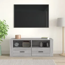 Tv-meubel 100x35x40 cm bewerkt hout eikenkleurig><noscript><img width=
