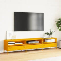 Tv-meubel 202x39x43,5 cm koudgewalst staal><noscript><img width=