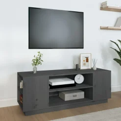 Tv-Meubels*vidaXL Tv-meubel 110x35x40,5 cm massief grenenhout Grijs