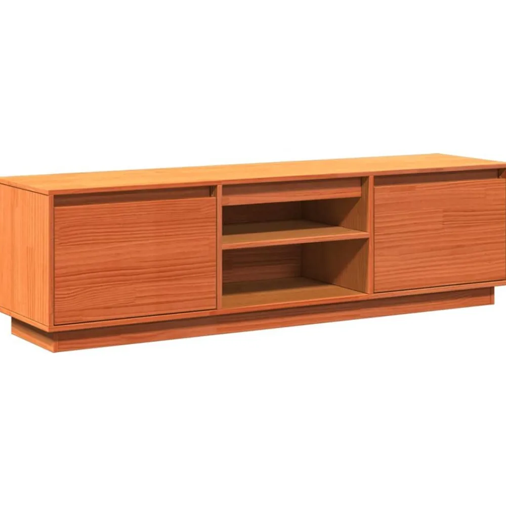 Tv-Meubels*vidaXL Tv-meubel 140x35x40 cm massief grenenhout Wasbruin