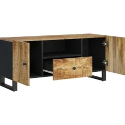 Tv-meubel 105x33,5x46 cm massief mangohout en bewerkt hout><noscript><img width=