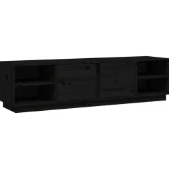 Tv-Meubels*vidaXL Tv-meubel 156x40x40 cm massief grenenhout Zwart