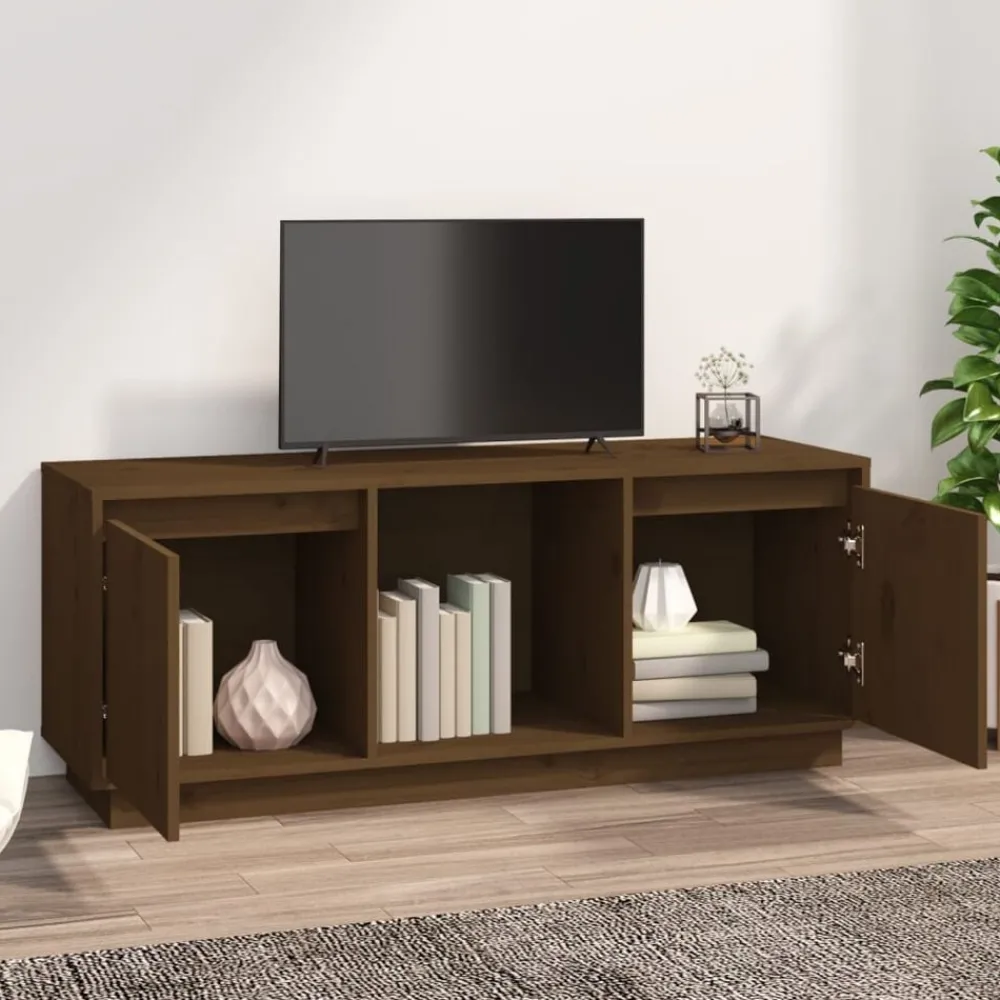 Tv-meubel 110,5x35x44 cm massief grenenhout>vidaXL
