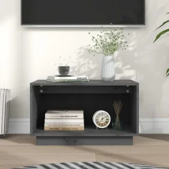 Tv-Meubels*vidaXL Tv-meubel 60x35x35 cm massief grenenhout Grijs