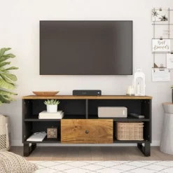 Tv-Meubels*vidaXL Tv-meubel 100x33x46 cm massief mangohout en bewerkt hout Honingbruin
