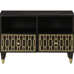 Tv-Meubels*vidaXL Tv-meubel 70x33x46 cm massief mangohout Zwart